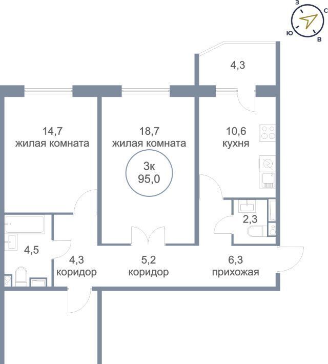 квартира г Сургут ЖК «Георгиевский» фото 1