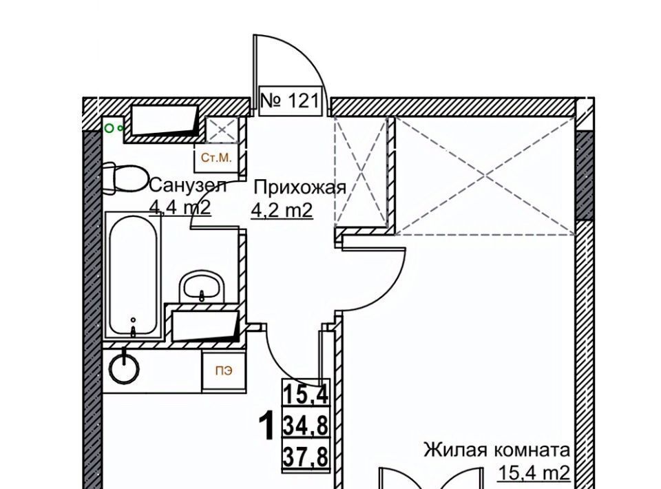 квартира г Нижний Новгород Стрелка Мещерское Озеро ЖК «Гранд Квартал Бетанкур» жилрайон, 1-й мкр фото 1