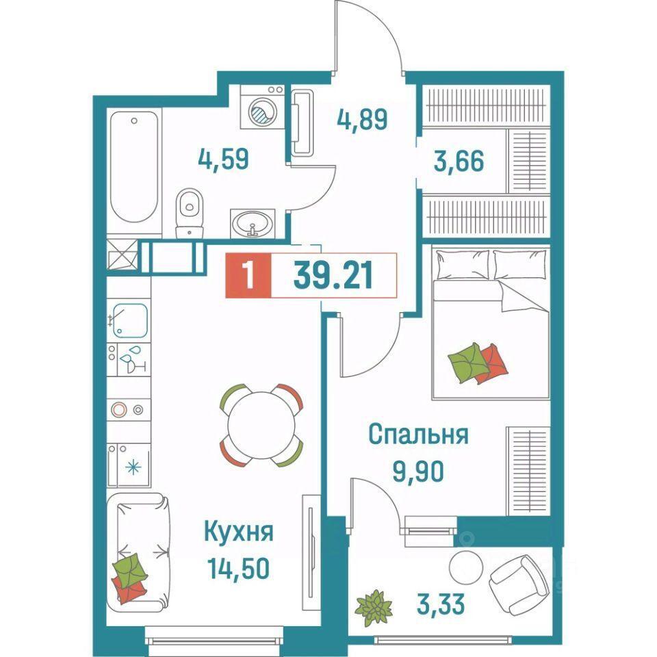 квартира р-н Всеволожский г Мурино ул Графская Муринское городское поселение фото 1