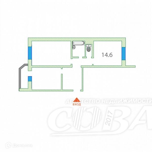 квартира р-н Тюменский д Дударева ул Созидателей 9 фото 3