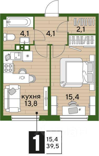 квартира г Краснодар ул им. Марины Цветаевой 3/1 фото 1