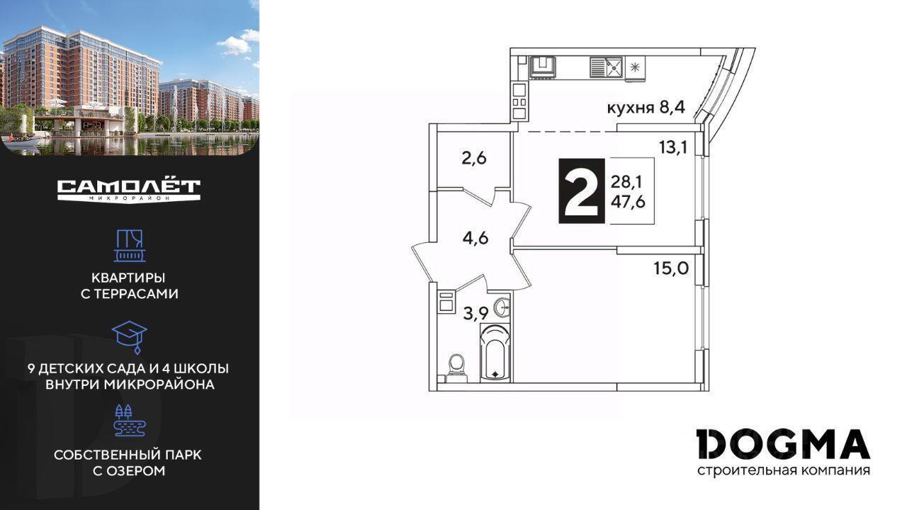 квартира г Краснодар ул им. Ивана Беличенко 85 ЖК «Самолет» фото 1