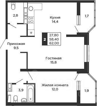 квартира г Краснодар пгт Пашковский ул им. Мачуги В.Н. 166а/1 ЖК «Сказка Град» фото 1