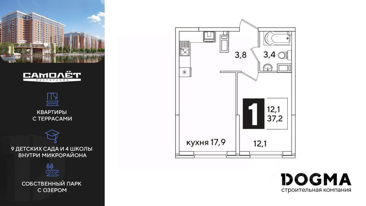 квартира г Краснодар ул им. Ивана Беличенко 83 ЖК «Самолет» фото 1