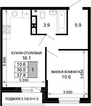 квартира г Краснодар ул им. лётчика Позднякова 2/2 ЖК «Дыхание» фото 1