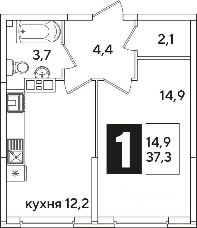 квартира г Краснодар ул им. Ивана Беличенко 103 ЖК «Самолет» фото 2