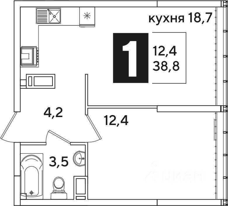 квартира г Краснодар ул им. Ивана Беличенко 89 ЖК «Самолет» фото 2