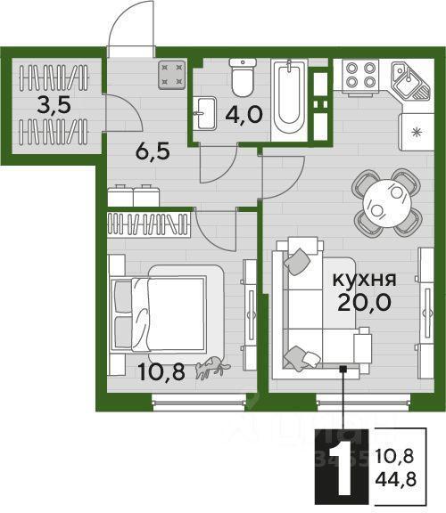 квартира г Краснодар ул им. Марины Цветаевой 3/1 фото 2