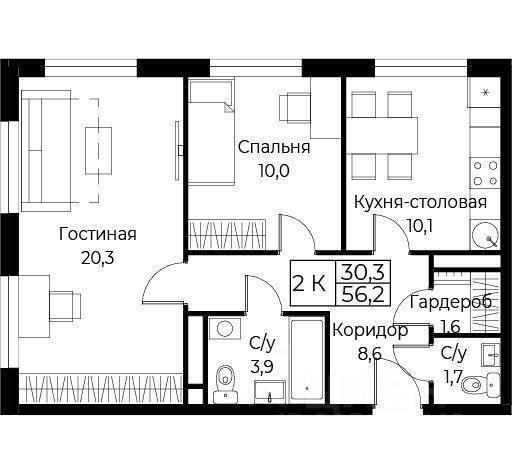 квартира г Москва ЮЗАО проезд Хлебобулочный Московская область фото 2