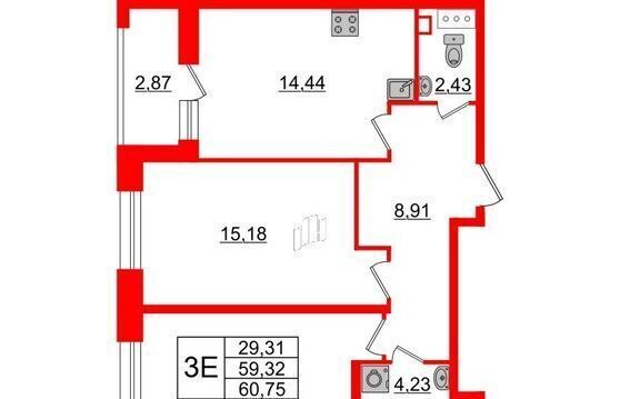 квартира г Санкт-Петербург ул Среднерогатская 11 Звёздная фото 1