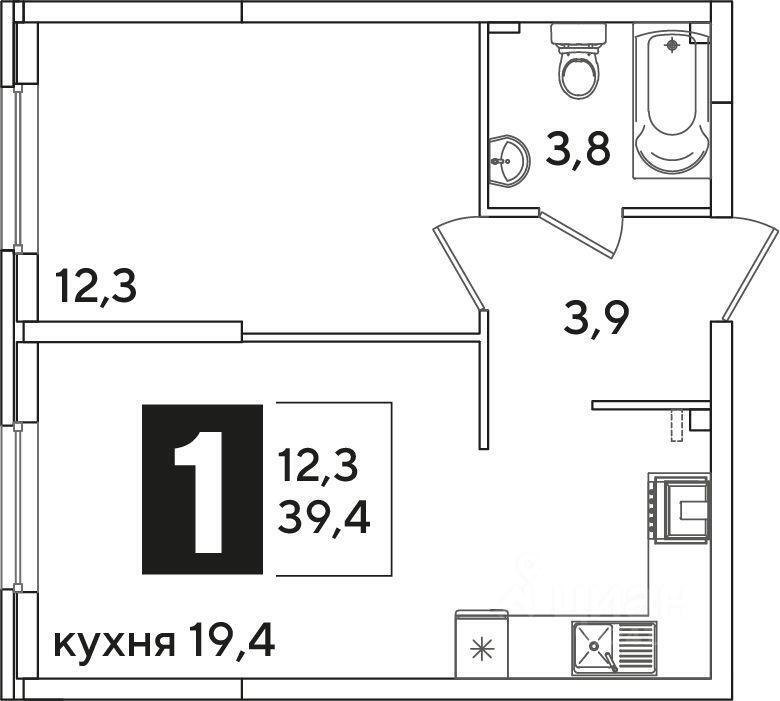 квартира г Краснодар ул им. Ивана Беличенко 95 ЖК «Самолет» фото 1