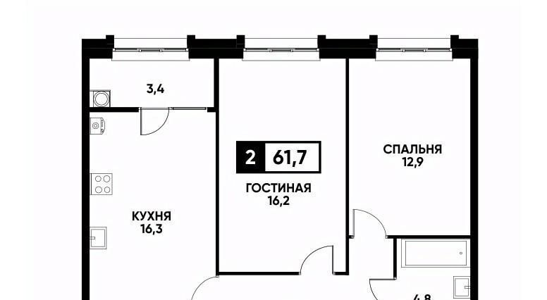 квартира г Ставрополь р-н Промышленный ул Андрея Голуба 14к/1 фото 1