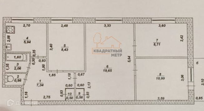 квартира р-н Мелекесский п Новоселки улица Гагарина, 11 фото 8