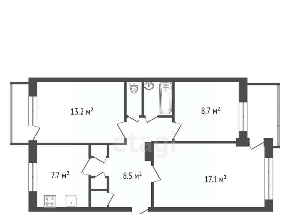 квартира г Красноярск р-н Кировский ул Щорса 74 фото 25