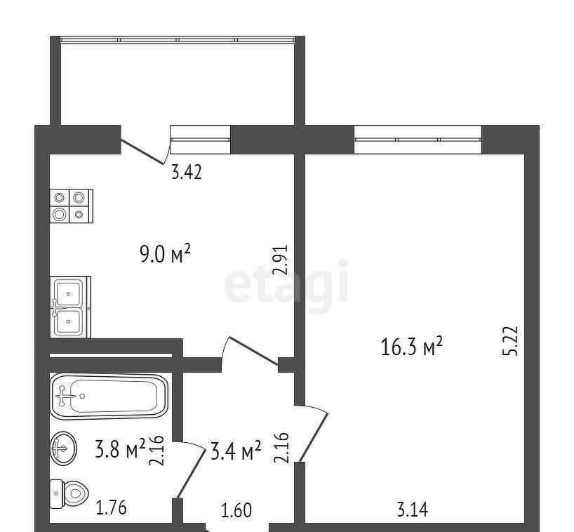 квартира г Калуга ул Минская 34 фото 9