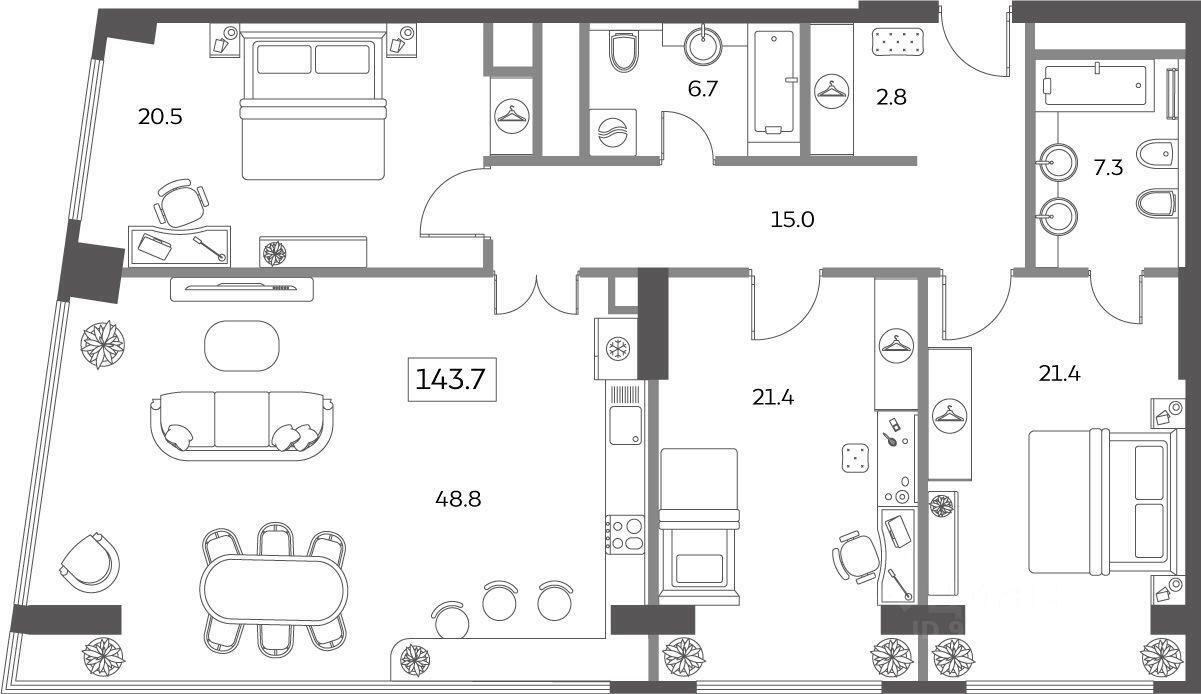 квартира г Москва ЦАО Якиманка ул Мытная 40/1 ЖК Sky House Московская область фото 1