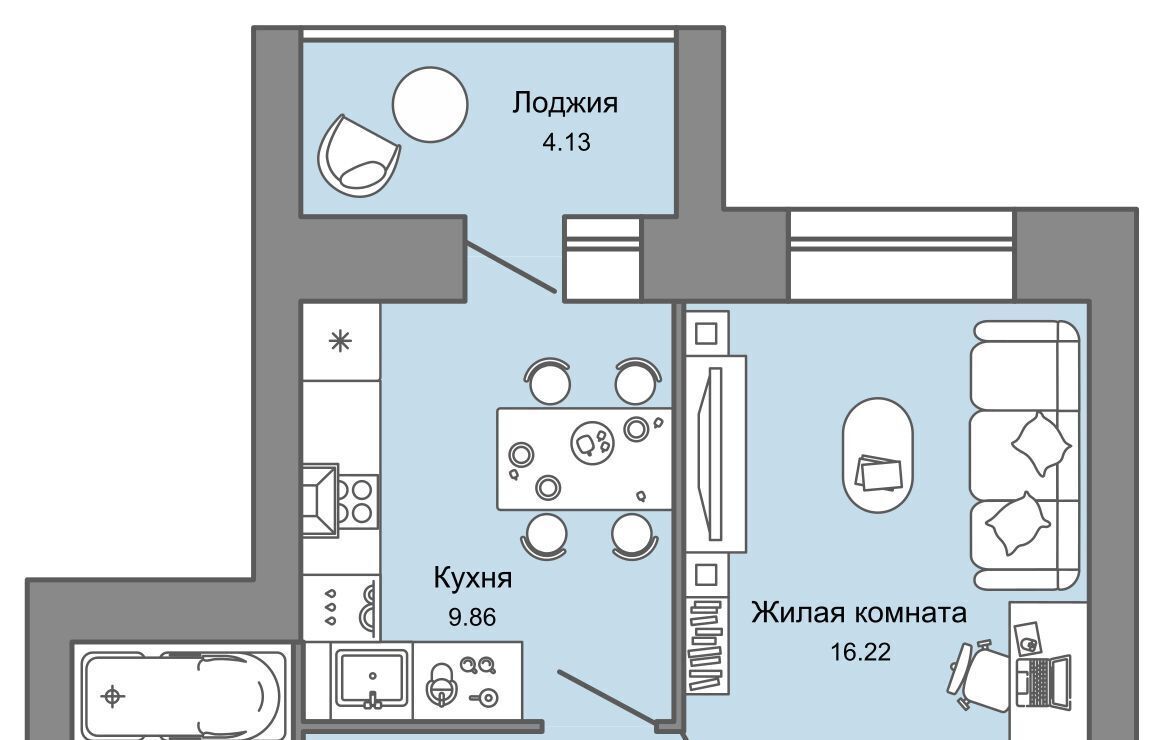 квартира г Ульяновск р-н Засвияжский Город Новаторов жилой комплекс, 1 фото 1