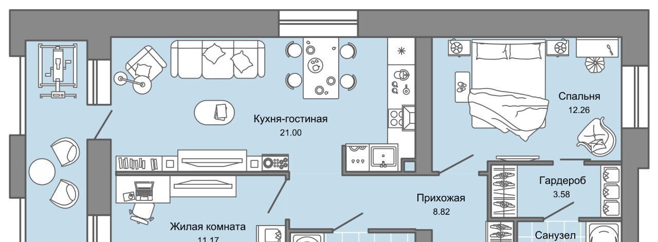 квартира г Ульяновск р-н Засвияжский Город Новаторов жилой комплекс, 1 фото 1