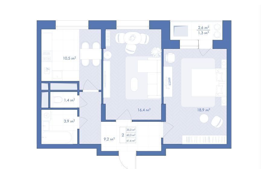 квартира г Воронеж р-н Центральный ул Шишкова 13/3 д. 140Б фото 2