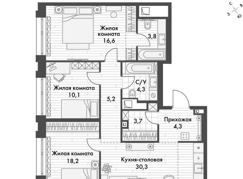 квартира г Владивосток р-н Ленинский ул Крылова 10 фото 1