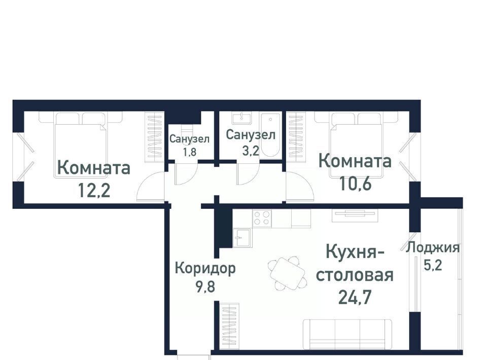 квартира р-н Сосновский п Пригородный Кременкульское с/пос, Парковый Премиум жилой комплекс фото 1