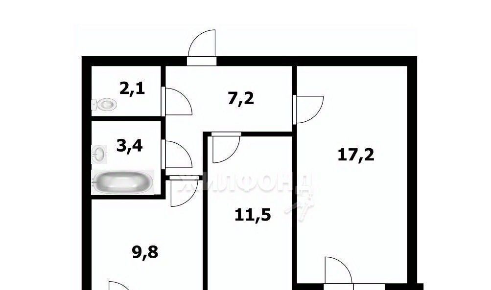 квартира г Новосибирск ул Бородина 56 Площадь Маркса фото 4