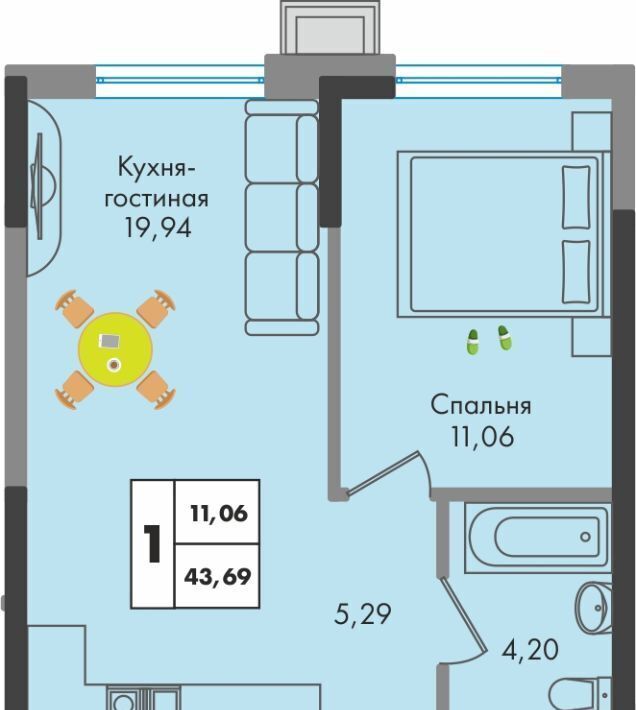 квартира г Краснодар р-н Прикубанский ул им. генерала Брусилова 1/2 5 лит фото 1