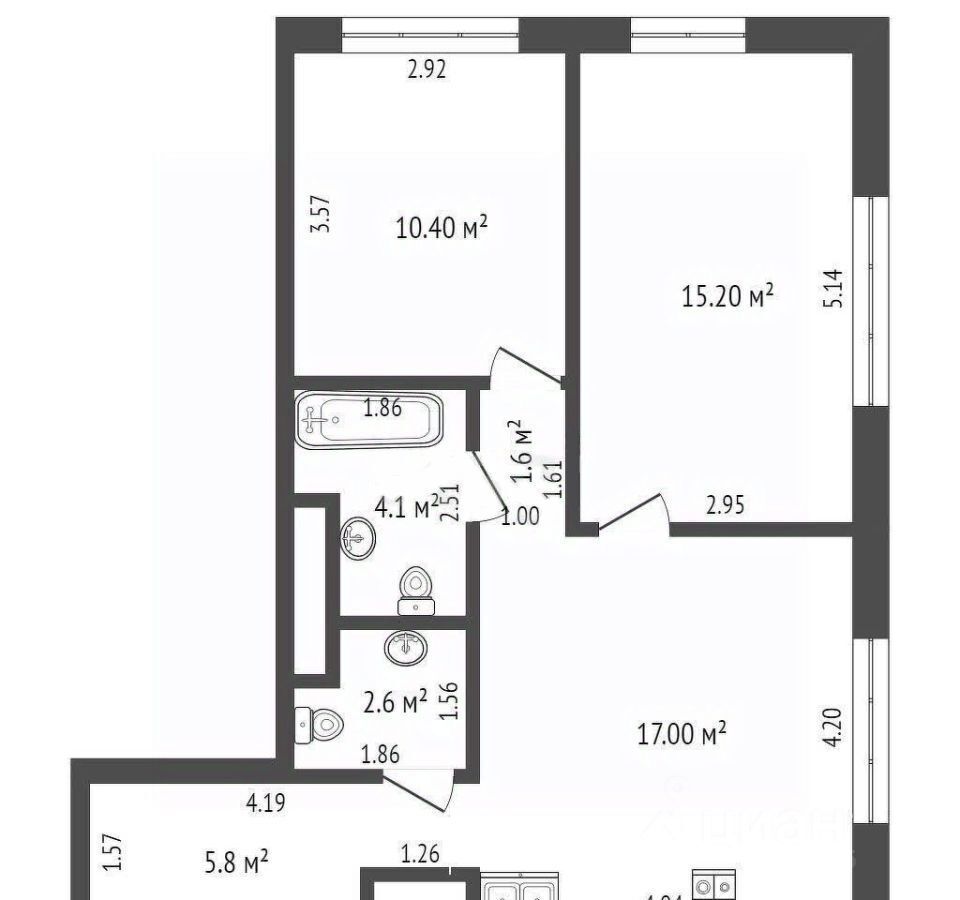 квартира г Москва метро Бабушкинская ш Ярославское 51 фото 17