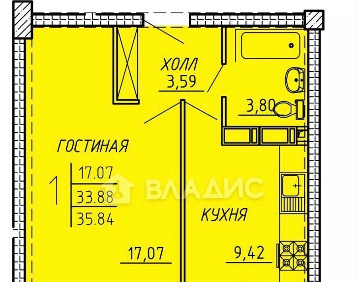 квартира г Пенза р-н Октябрьский ул Генерала Глазунова с 11 фото 2