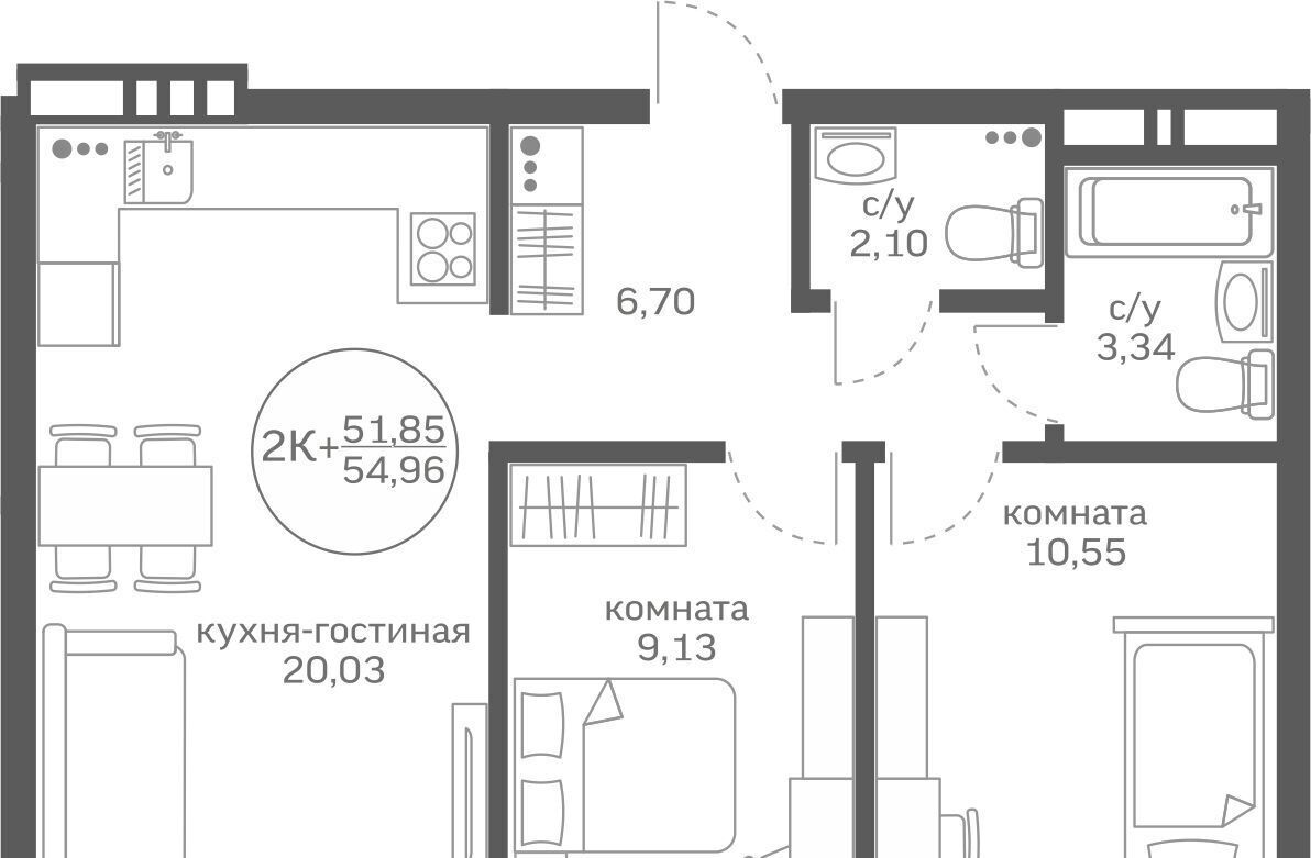 квартира р-н Тюменский д Патрушева ул Петра Ершова 10 фото 1