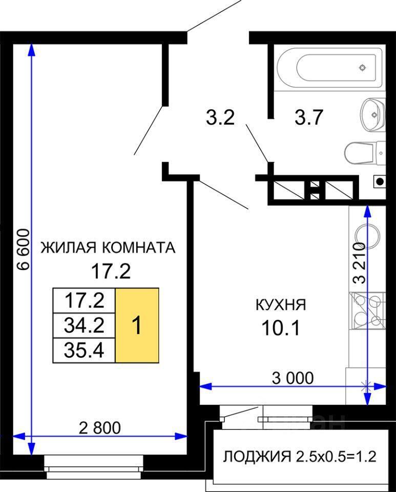 квартира г Краснодар ул им. лётчика Позднякова 2/2 ЖК «Дыхание» фото 1