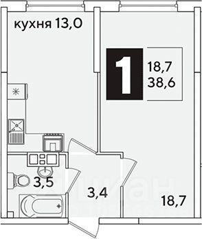 квартира г Краснодар ул им. Ивана Беличенко 85 ЖК «Самолет» фото 1