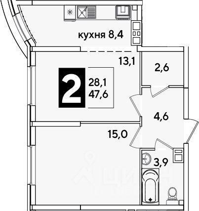 квартира г Краснодар ул им. Ивана Беличенко 95/1 ЖК «Самолет» фото 1