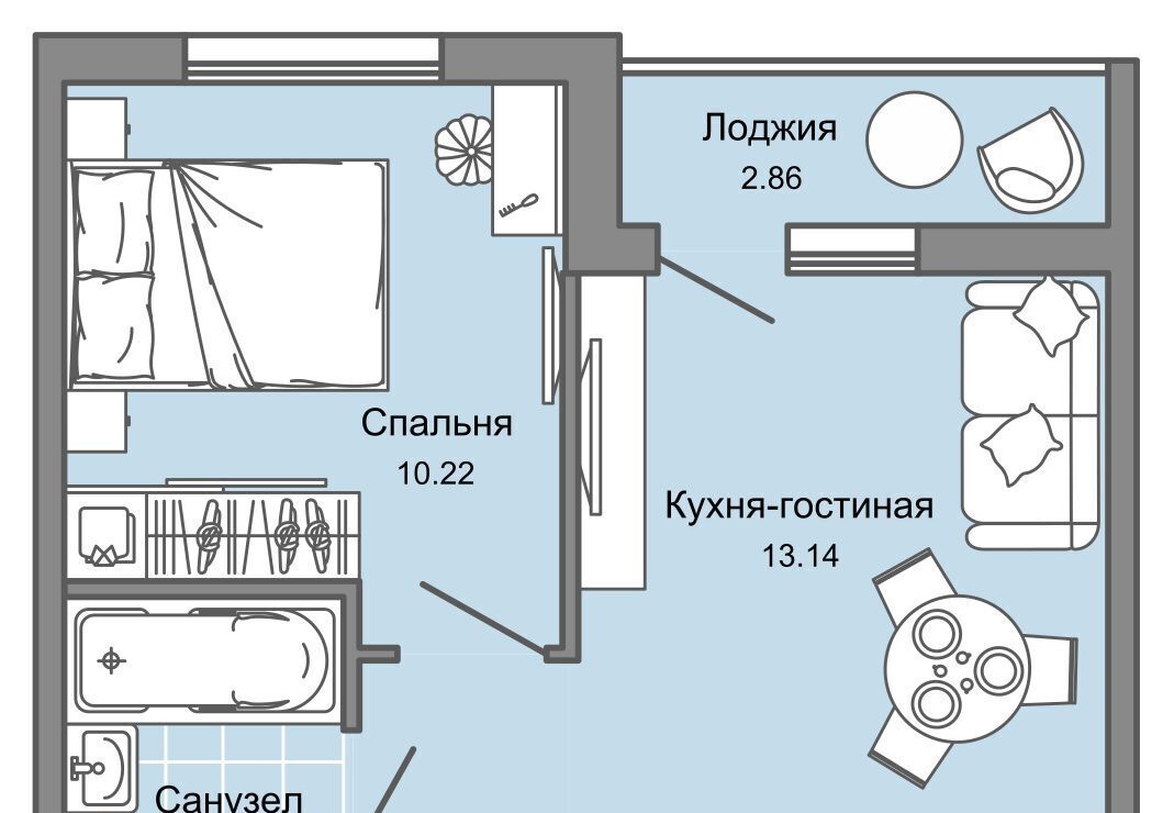 квартира г Ульяновск р-н Заволжский Новый Город ЖК «Светлые кварталы» 2 фото 1