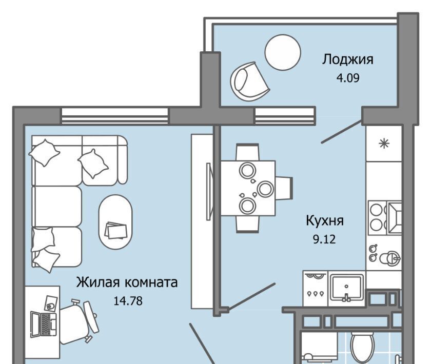 квартира г Ульяновск р-н Засвияжский Город Новаторов жилой комплекс, 2 фото 1