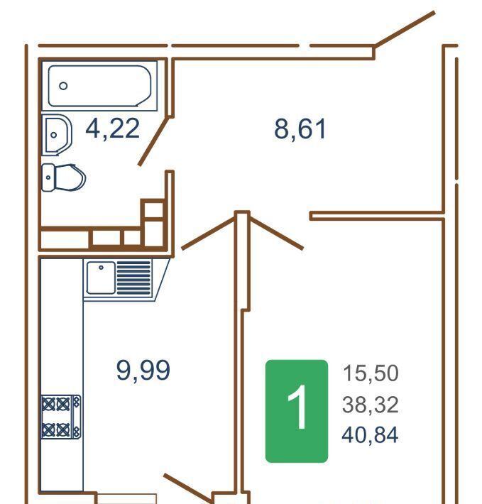 квартира г Краснодар р-н Прикубанский ул им. Кирилла Россинского 3/2к 1 фото 1