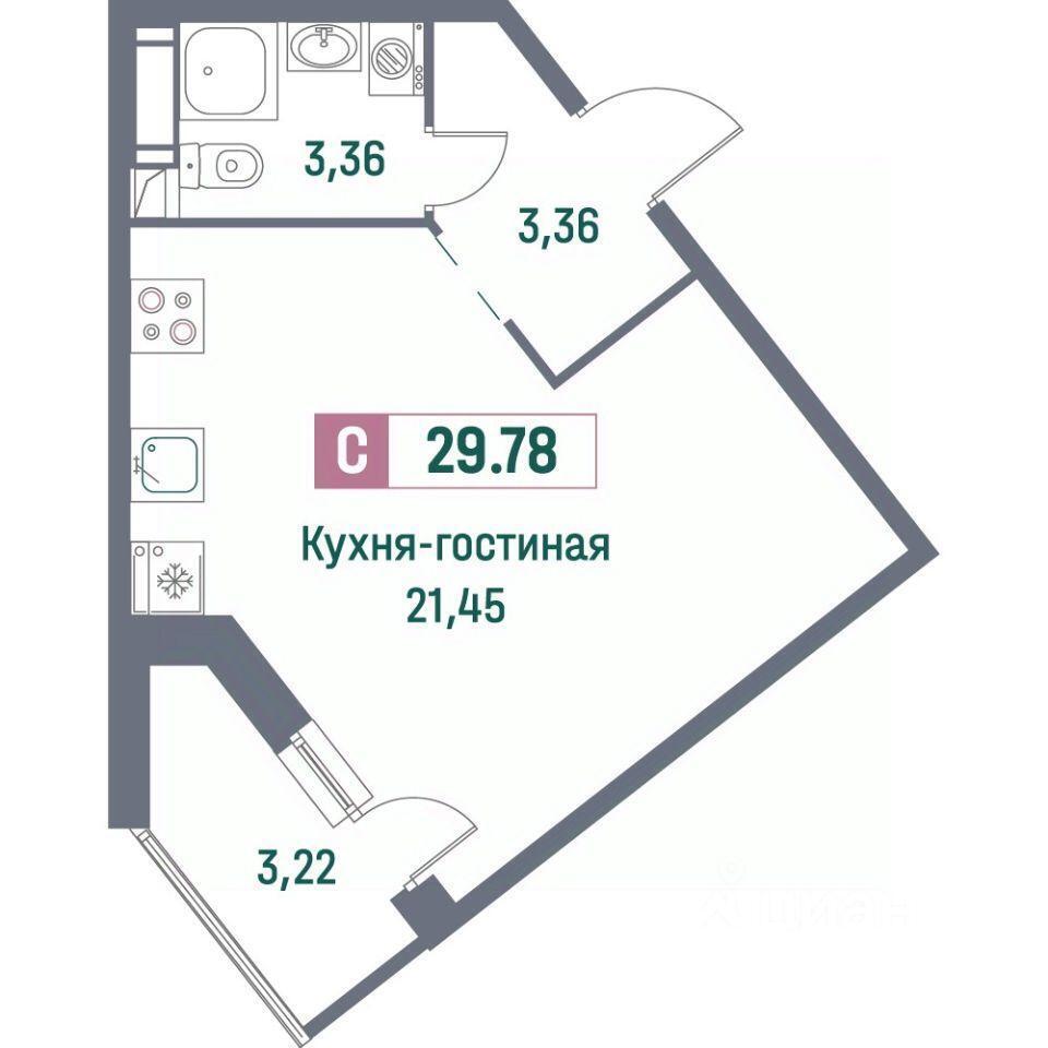 квартира р-н Всеволожский г Мурино ул Екатерининская 22/2 ЖК «Форвард» Муринское городское поселение фото 1