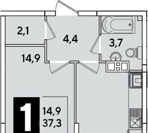 квартира г Краснодар р-н Прикубанский ул им. Ивана Беличенко 90к/1 фото 1