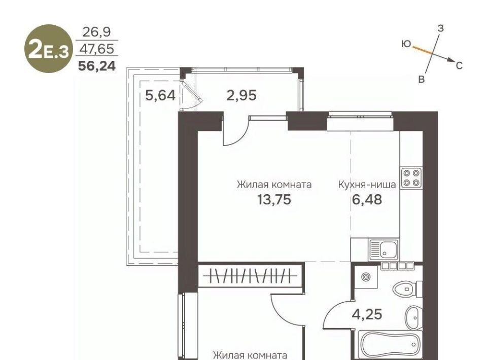 квартира г Среднеуральск п Кирпичный Культура жилой квартал, Проспект Космонавтов фото 1