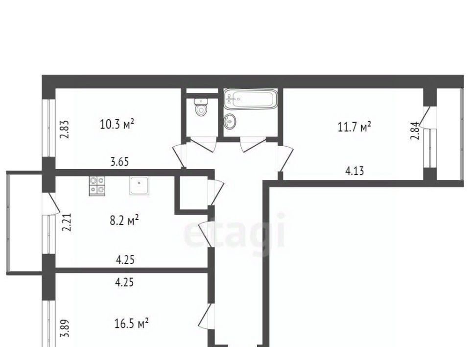 квартира г Калуга д Мстихино ул Радужная 7/1 фото 15