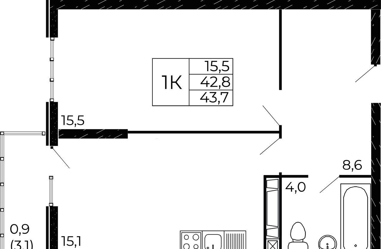 Продам однокомнатную новостройку в Советском районе в городе Ростове-на-Дону  43.0 м² этаж 5/18 5619820 руб база Олан ру объявление 121860155