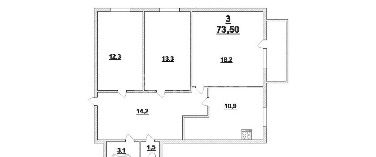 квартира г Калининград р-н Ленинградский ул Гайдара 102 фото 24