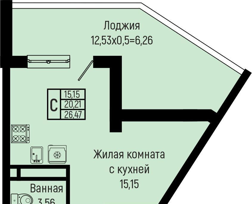 квартира р-н Туапсинский с Ольгинка мкр 3-й 21 фото 1