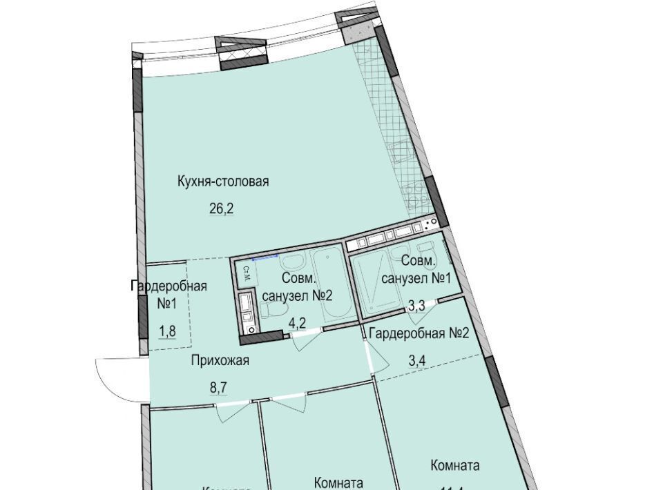 квартира г Казань ЖК «Ферма-2» Проспект Победы, жилмассив фото 1