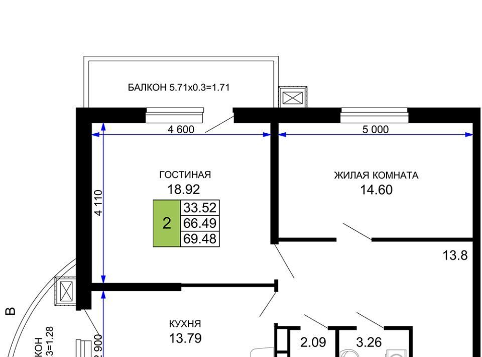 квартира г Краснодар р-н Прикубанский ул Московская 112 фото 1