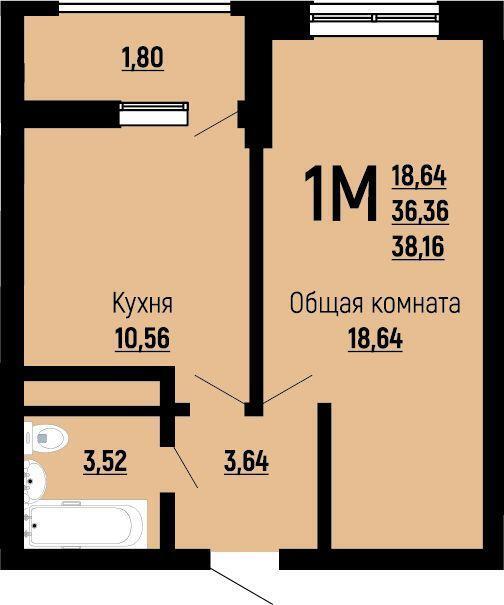 квартира г Краснодар ул Заполярная 37/5 ЖК «Славянка» Жилой комплекс «На Красных Партизан-2» фото 1