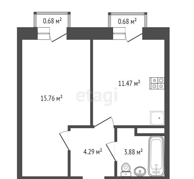 квартира г Тюмень р-н Калининский ул Александра Звягина 9 фото 30