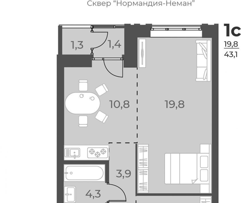 квартира г Новосибирск Заельцовская ул Аэропорт 49 фото 1