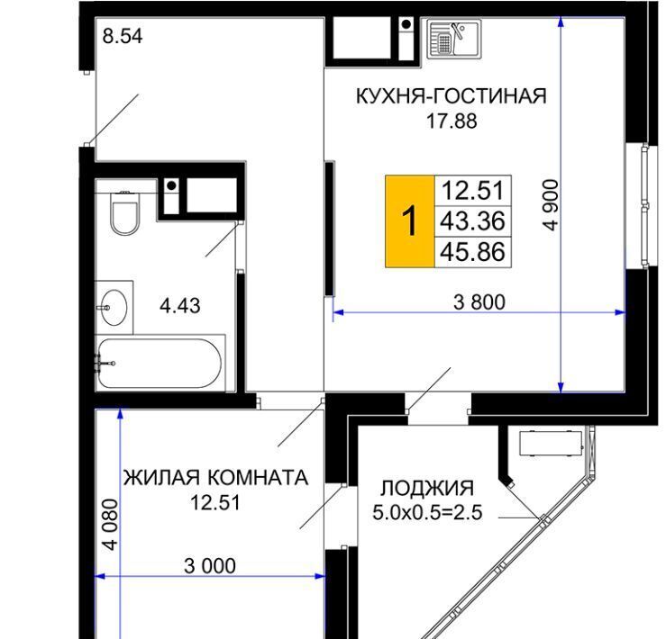 квартира г Краснодар р-н Центральный ЖК «Сегодня» фото 1