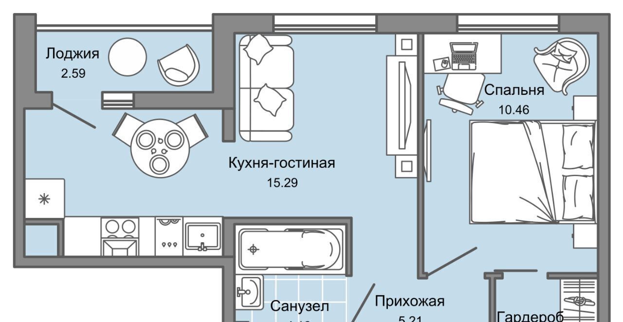 квартира г Ульяновск р-н Заволжский Новый Город ЖК «Светлые кварталы» 2 фото 1